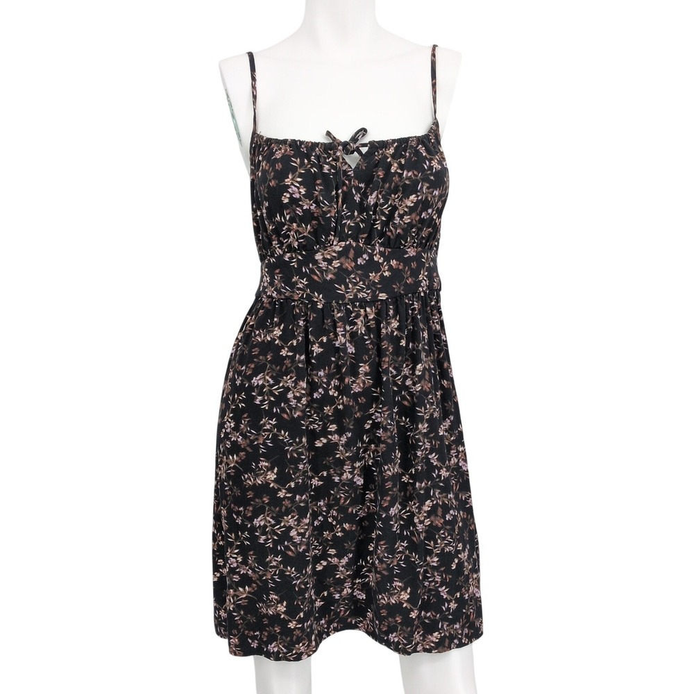 Banana Republic Floral Sundress Tie Neck Y2K Whimsigoth Boho Goth Romantic Small
